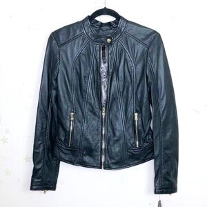 GUESS black leather Moto jacket